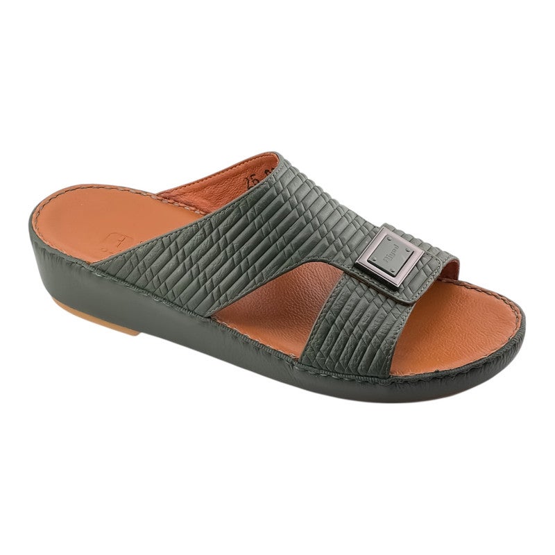 AJYAD Handmade Arabic Sandals For Men | Outdoor Mens Slippers | Everyday Flip Flops Open Toe | Arabic Genuine Shamwa Leather | New Design | Tan Footbed | Comfortable & LightWeight - Image 1